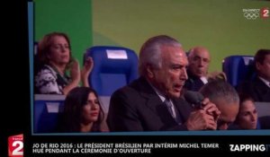 JO de Rio 2016 : Le président brésilien par intérim Michel Temer hué pendant la cérémonie d'ouverture