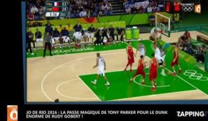 JO de Rio 2016 : La passe magique de Tony Parker pour l'énorme dunk de Rudy Gobert