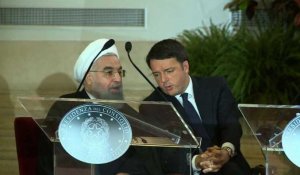 En Italie, le président iranien Rohani reçu par Renzi
