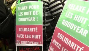 Manifestation pour demander la relaxe des salariés Goodyear