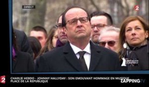 Charlie Hebdo : L'hommage en musique de Johnny Hallyday place de la République (vidéo)