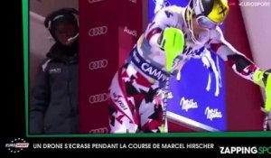 Le skieur Marcel Hirscher échappe de peu au crash d'un drone pendant une descente (vidéo)