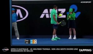 Open d'Australie - Jo-Wilfried Tsonga : Son joli geste envers une ramasseuse de balles (vidéo)