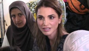 La reine Rania de Jordanie en visite à Lesbos