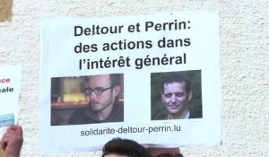 Manifestation à l'ouverture du procès Luxleaks