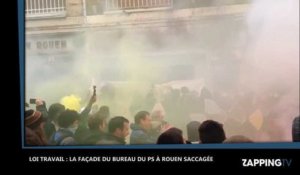 Loi Travail : Des manifestants s'attaquent au bureau du PS à Rouen et saccagent la façade (Vidéo)