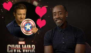 Captain America Civil War : Don Cheadle "War Machine a un coup de coeur pour Jeremy Renner !" (INTERVIEW VIDÉO)