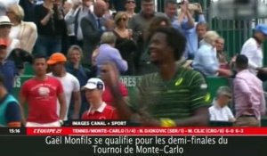 Tournoi de Monte-Carlo : Gaël Monfils qualifié pour les demi-finales !