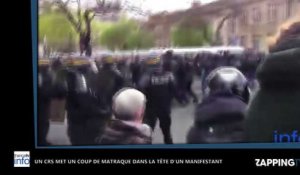 Manifestation contre la loi travail : Un CRS met un coup de matraque dans le visage d'un manifestant (Vidéo)