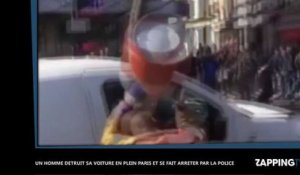 En plein Paris, un homme détruit son véhicule à l'aide d'une bonbonne de gaz ! (vidéo)
