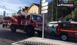 Feu à Marseille : de nombreux véhicules de secours sur place
