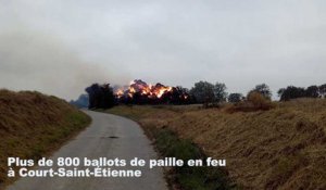 Court-Saint-Étienne : plus de 800 ballots de paille en feu