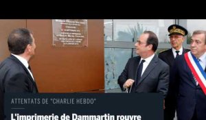 Charlie Hebdo: pour Hollande, la réouverture de l'imprimerie de Dammartin est un « acte de volonté et d'espérance » 