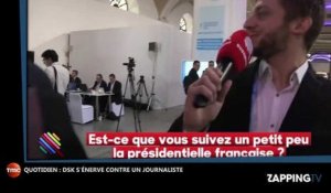 Quotidien : DSK violent avec un journaliste, il casse son micro et le jette à terre (Vidéo)