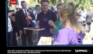 Hillary Clinton offre des chocolats pour éviter de répondre aux questions des journalistes