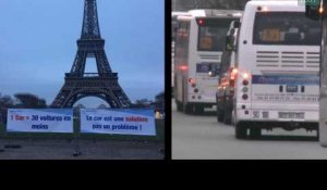 Concert de klaxons à Paris, 300 cars manifestent contre les mesures anti-diesel