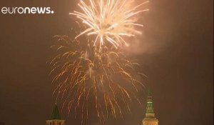 Nouvel an et feux d'artifice de Sidney à Moscou