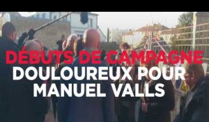 Gifle, farine, salles vides... Début de campagne douloureux pour Manuel Valls