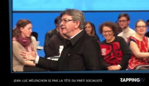 Jean-Luc Mélenchon se présente, avec Emmanuel Macron, comme ''le casse-noix'' du PS