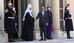Hollande reçoit le patriarche de Moscou Kirill à l'Elysée