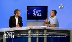 Révision Bac 2016: correction vidéo sujet de SES Bac ES "Les facteurs travail et capital sont-ils les seules sources de la croissance économique ?"