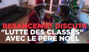 Olivier Besancenot discute "lutte des classes" avec le Père Noël