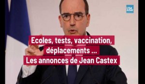 Ecoles, tests, vaccination, déplacements...  Les annonces de Jean Castex