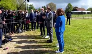 Interview d'Emmanuel Macron lors de sa visite à pont-Sainte-Marie