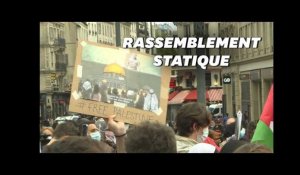Des centaines de personnes au rassemblement statique pro-Palestine à Paris