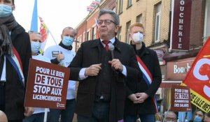 1er mai: arrivée de Jean-Luc Mélenchon à la manifestation de Lille