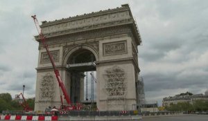 Arc de Triomphe empaqueté: chantier en cours pour l'oeuvre de Christo
