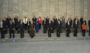 Photo de famille des ministres de la Défense de l'Otan réunis à Bruxelles