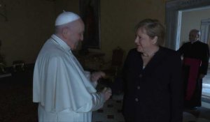 Le pape François reçoit la chancelière allemande Angela Merkel au Vatican