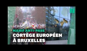 À Bruxelles, des heurts éclatent lors d'une manif "européenne" anti-pass sanitaire
