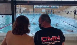 Roxana Maracineanu à la piscine de Charleville-Mézières