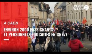 VIDÉO. Environ 2 000 enseignants en colère ont défilé à Caen