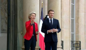 UE: Emmanuel Macron accueille Ursula Von der Leyen à l'Elysée