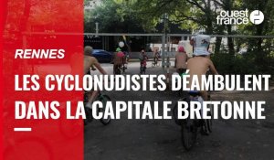 VIDÉO. Une trentaine de cyclonudistes déambulent dans les rues de Rennes