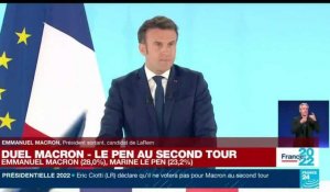 REPLAY - Discours d’Emmanuel Macron, en tête du 1er tour de l’élection présidentielle française