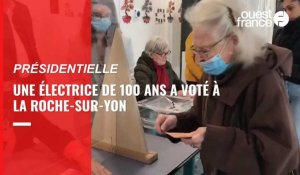 VIDEO. Présidentielle : Simone, 100 ans, a voté à La Roche-sur-Yon