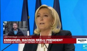 Marine Le Pen, battue à l'élection présidentielle, obtient 41,46 % des voix