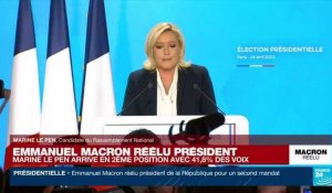 REPLAY - Discours de Marine Le Pen, battue à l'élection présidentielle avec 41,8 % des voix