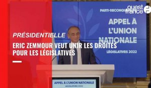 VIDÉO. Présidentielle : Éric Zemmour appelle à l’union des droites pour les élections législatives face aux « macronistes » et « islamo-gauchistes »