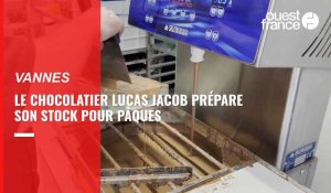 VIDÉO. A Vannes, le chocolatier Lucas Jacob prépare son stock pour Pâques