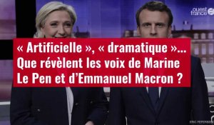 VIDÉO. « Artificielle », « dramatique »...  Que révèlent les voix de Marine Le Pen et d’Emmanuel Macron ?