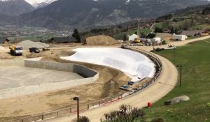 Les travaux du Biotope à Combloux (74)