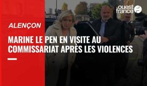 VIDÉO. Visite très politique de Marine Le Pen au commissariat d'Alençon