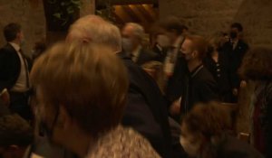 Angela Merkel et Emmanuel Macron arrivent pour un récital de piano à Beaune