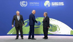 COP26 : arrivée de Joe Biden, accueilli par Boris Johnson et Antonio Guterres