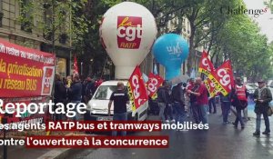 Reportage: Les agents RATP bus et tramways mobilisés contre l’ouverture à la concurrence 